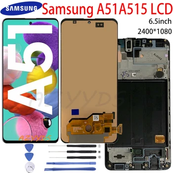 Високо качество за Samsung Galaxy A51 LCD дисплей с сензорен екран, За Galaxy A51 A515F A515W A515U LCD дисплей заменя, с рамка