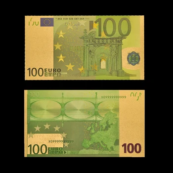100 евро Хартиени Пари на Валута е 24-каратово Покритие Сувенир, Колекцията от Златни Банкноти